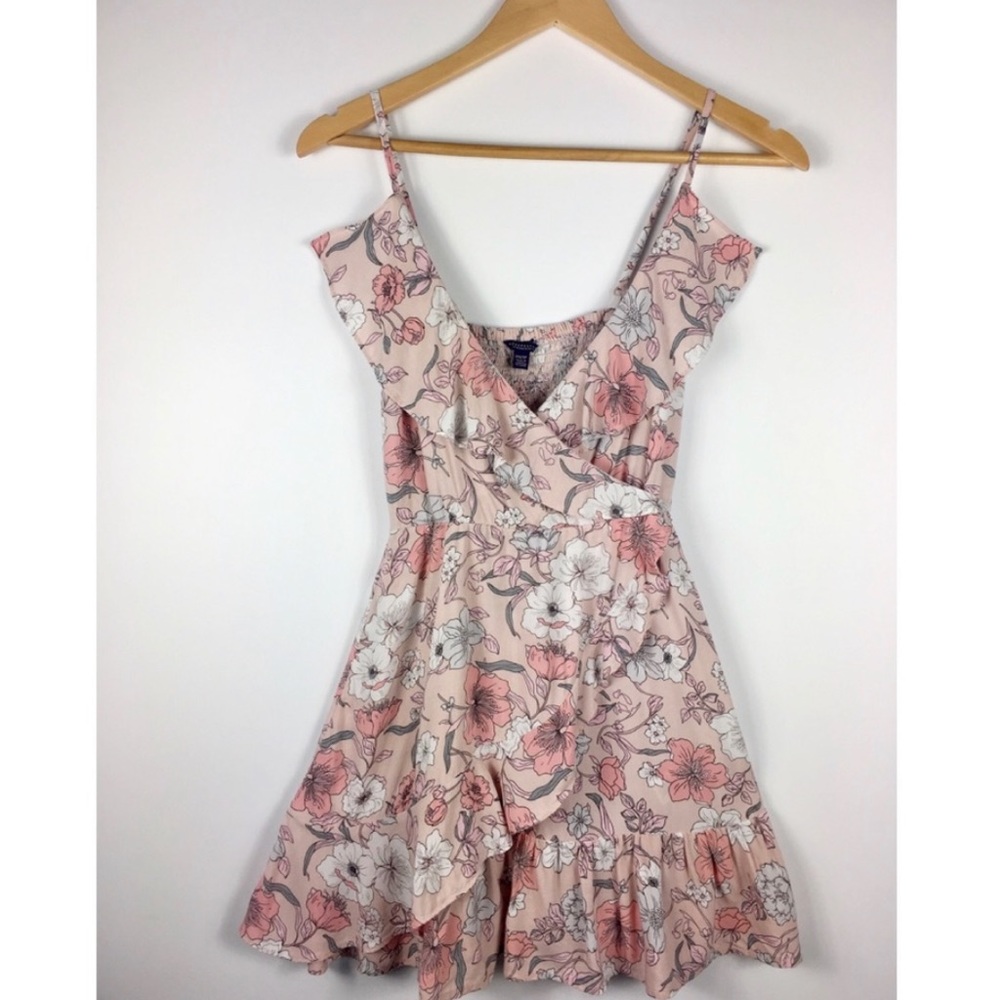 Aeropostale Pink Floral Ruffle Dress